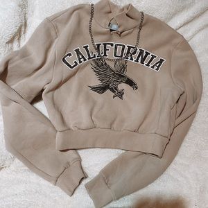 Moto crop top sweater